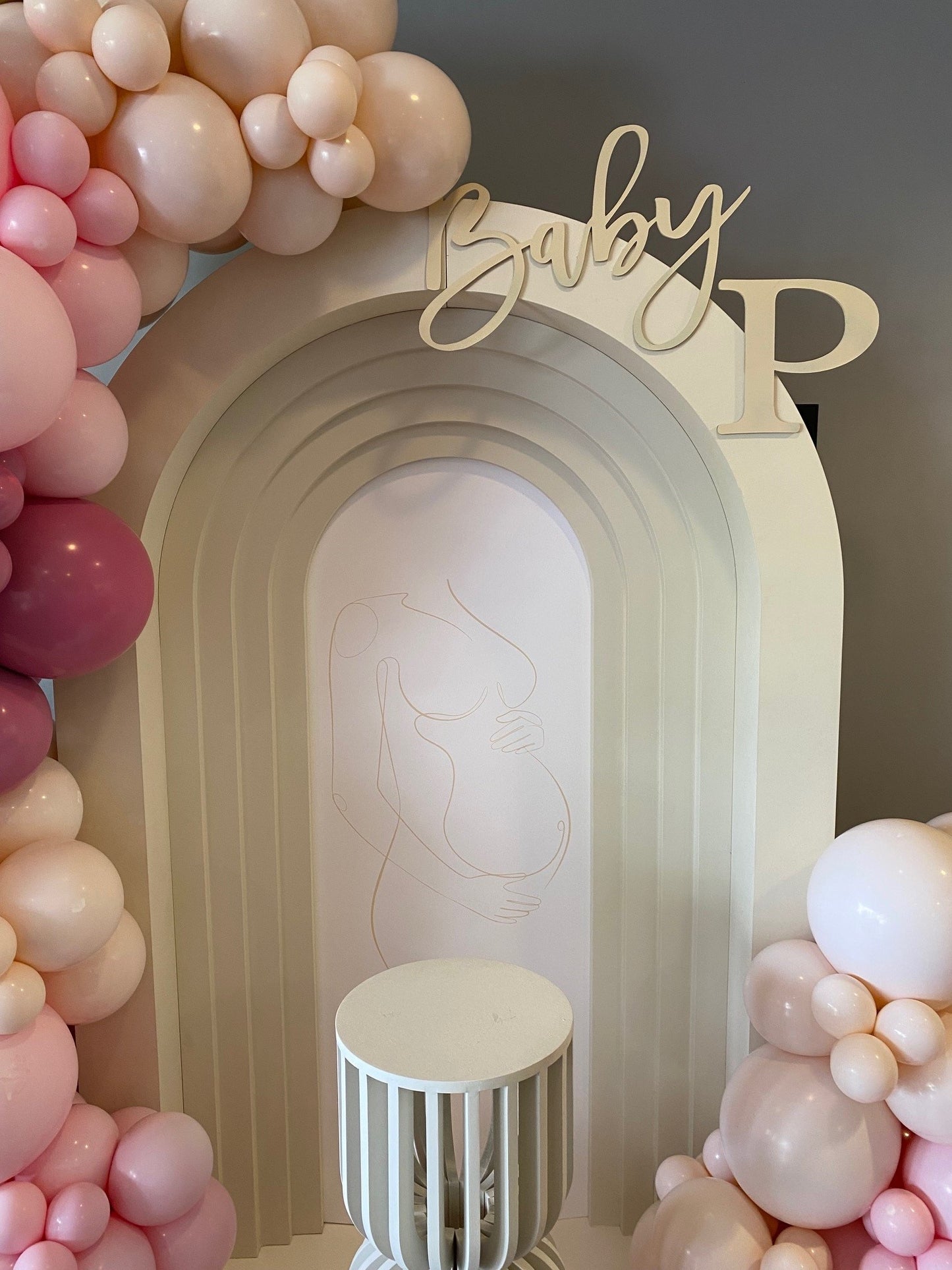 Baby Shower Silhouette Pregnant Lady Arch