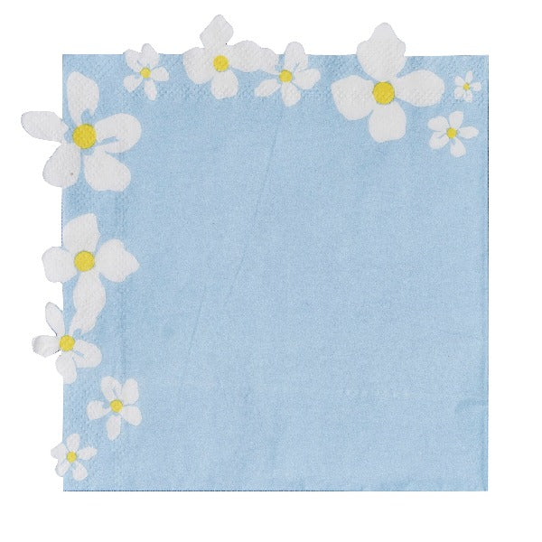 Daisy Floral Edge Paper Napkins