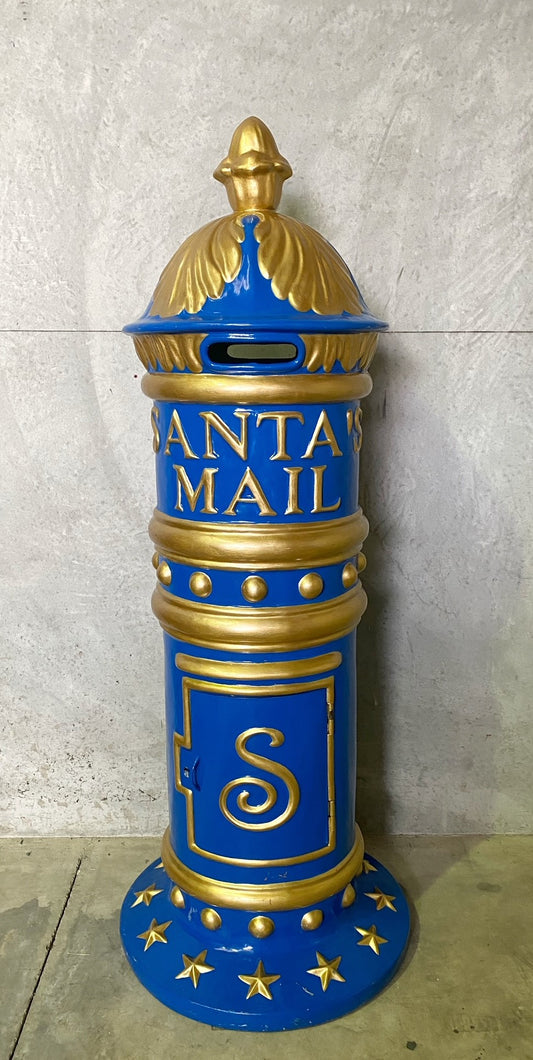 Large Santa Mail Box - Blue & Gold