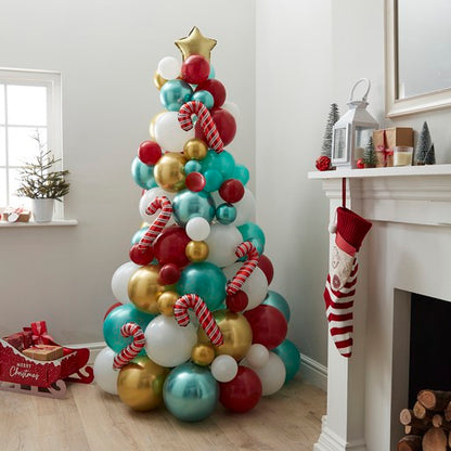 Christmas tree balloon garlands